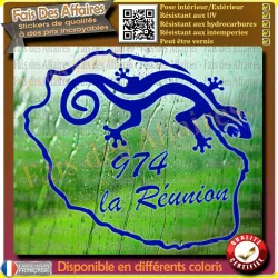 Aufkleber – Gecko 974 La réunion sticker autocollant | Fais des Affaires