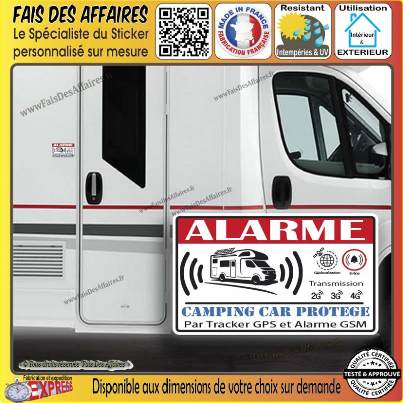 Sticker – Alarme protection Camping car surveillance Stickers Autocollant | Fais des Affaires