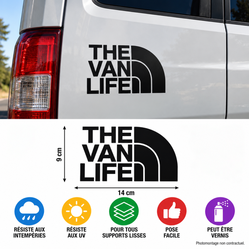 Sticker autocollant vinyle The Van Life 9 × 14 cm