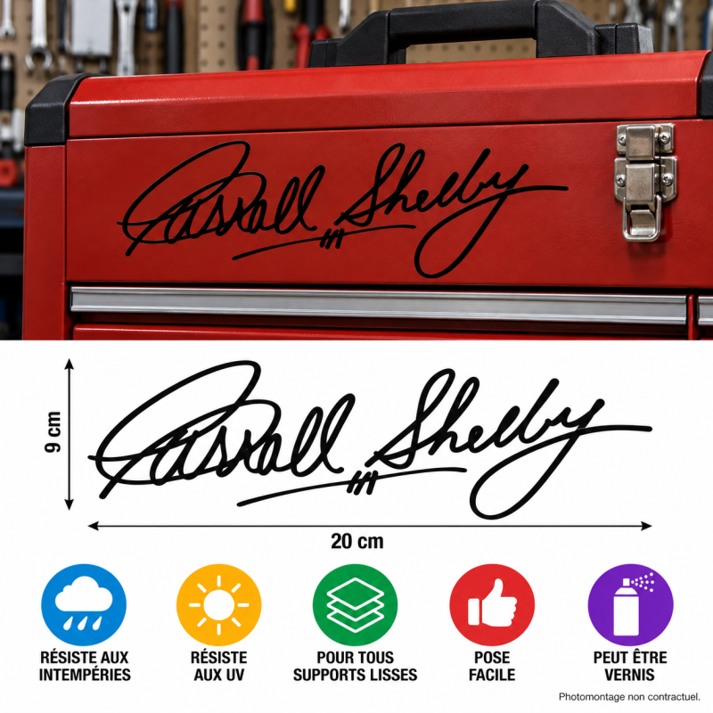 Carroll Shelby adhesive vinyl sticker 9 × 20 cm