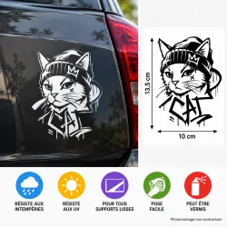 chat graffiti CAT Vinyl-Aufkleber 13,5 × 10 cm