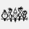 Original oiseaux humoristiques adhesive vinyl sticker 10 × 20 cm