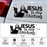 Sticker autocollant vinyle Jésus is my Airbag 5 × 10 cm
