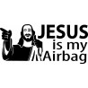 Original Jésus is my Airbag adhesive vinyl sticker 5 × 10 cm