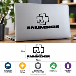 Sticker autocollant vinyle Rammstein 10 × 14 cm