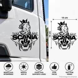 Scania V8 Super adhesive vinyl sticker 14 × 14 cm