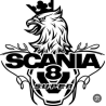 Original Scania V8 Super adhesive vinyl sticker 14 × 14 cm