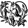 Originalfoto chevaux et lys Vinyl-Aufkleber 14 × 14 cm
