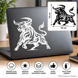 taureau tribal adhesive vinyl sticker 10 × 10 cm