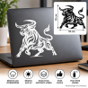 Sticker autocollant vinyle taureau tribal 10 × 10 cm