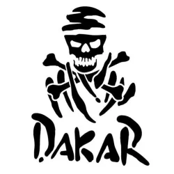 Originalfoto Dakar squelette Vinyl-Aufkleber 12 × 10 cm