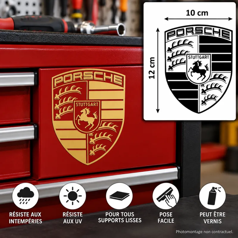 Sticker autocollant vinyle Porsche 12 × 10 cm