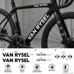 Kit de 7 stickers autocollants vinyle VAN RYSEL adhesive vinyl sticker 4 × 29,5 cm