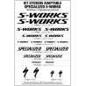 Photo du sticker autocollant vinyle Kit de 20 stickers autocollants vinyle Specialized S-WORKS adaptable 3,2 × 31 cm