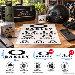 Fotomontage: Set mit 8 Oakley Vinylaufklebern