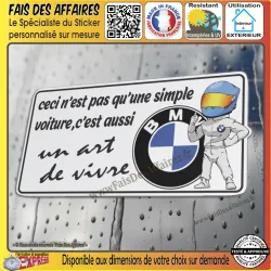 Sticker BMW Un art de vivre 12 cm | Fais des Affaires