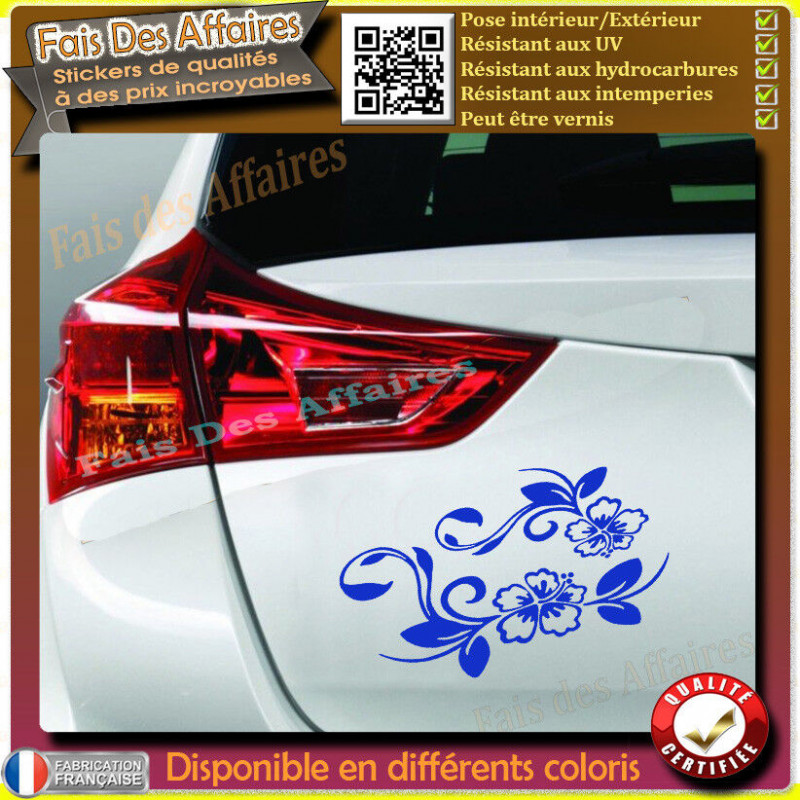 Aufkleber – 2 stickers autocollant fleur hibiscus | Fais des Affaires