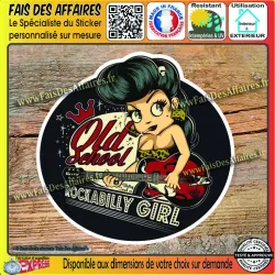 Sticker – Sticker Autocollant rockabilly girl old school music | Fais des Affaires