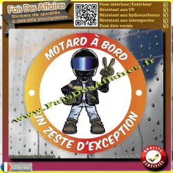Sticker Motard à bord un zeste d’exception 10 cm | Fais des Affaires