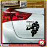 Sticker Motard à bord salut V 12 cm | Fais des Affaires