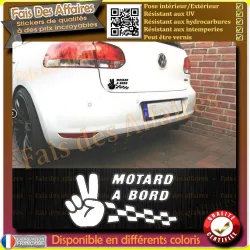 Sticker Motard à bord damier 11 cm | Fais des Affaires