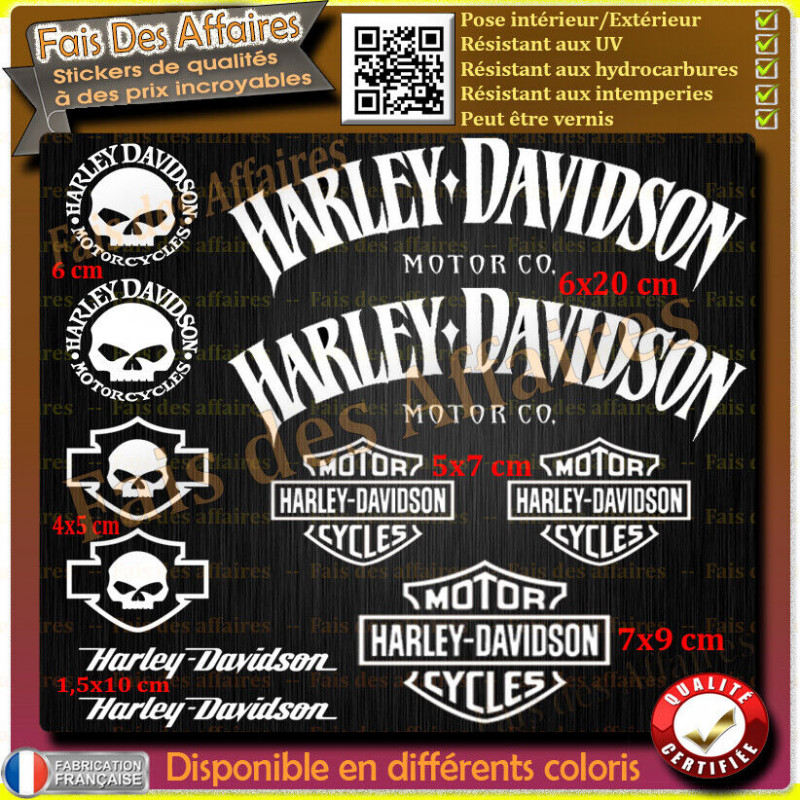 11 stickers Harley-Davidson Skull Iron | Fais des Affaires