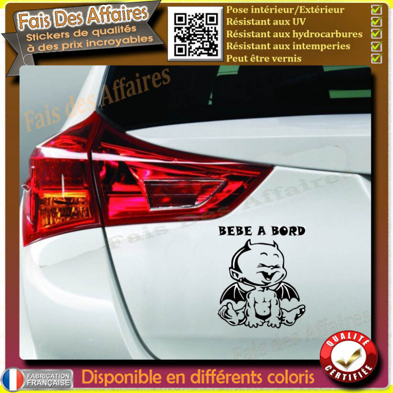 Sticker Bébé à bord petit diable 10 cm | Fais des Affaires