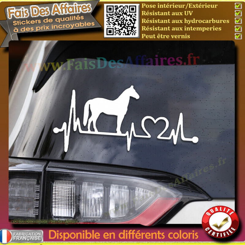 Sticker J’aime les chevaux cœur 19 cm | Fais des Affaires
