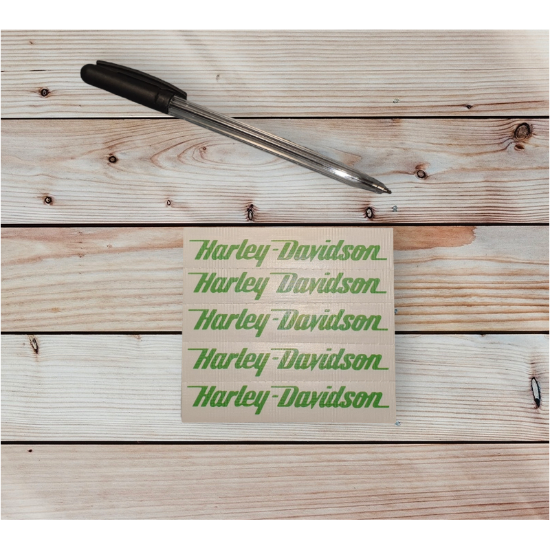 Déstockage 5 stickers Harley-Davidson verts | Fais des Affaires