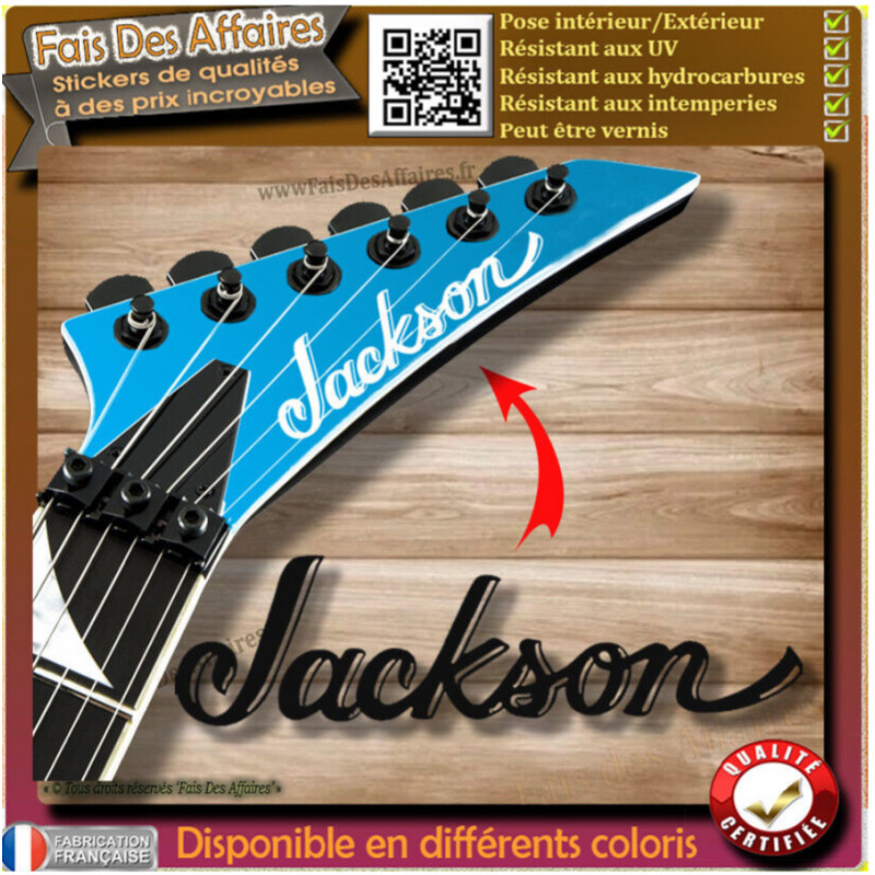 Sticker Jackson tête de guitare 9,5 cm | Fais des Affaires
