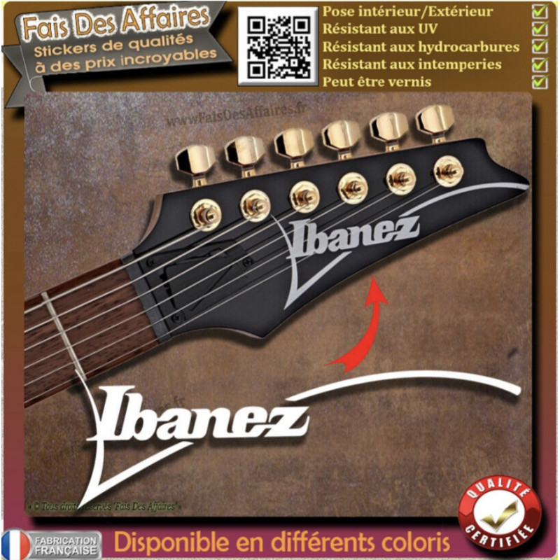 Sticker Ibanez pour tête de guitare | Fais des Affaires