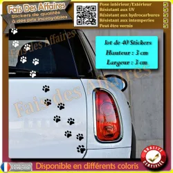 Lot de 40 stickers pattes de chat 3 cm | Fais des Affaires