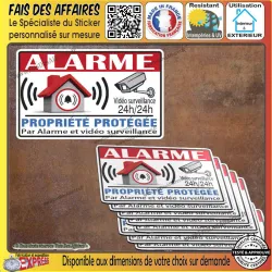 Sticker – Alarme protection site sous video surveillance Stickers Autocollant | Fais des Affaires