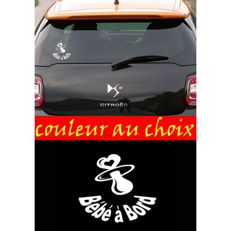 Sticker Bébé à bord tétine 14 cm | Fais des Affaires
