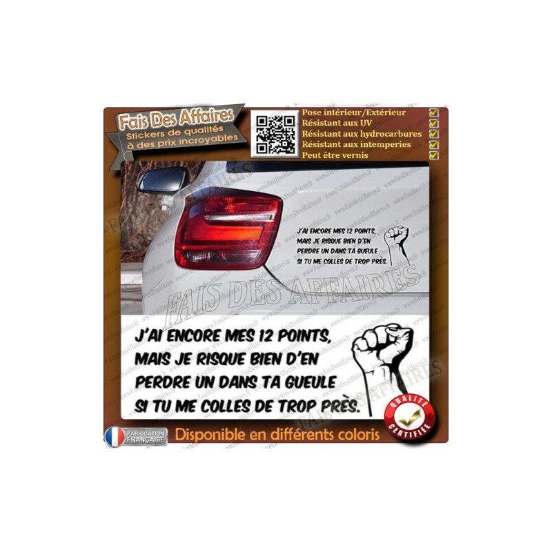 Aufkleber – Dans ta gueule si tu me colles sticker autocollant | Fais des Affaires