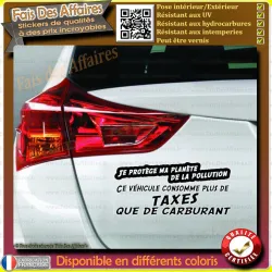 Sticker Trop de taxes carburant 20 cm | Fais des Affaires