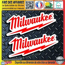 Set of 2 Milwaukee stickers 6.5 × 14 cm | Fais des Affaires