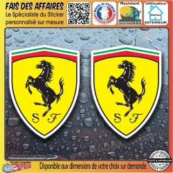 Lot de 2 stickers Ferrari 7 x 5 cm | Fais des Affaires