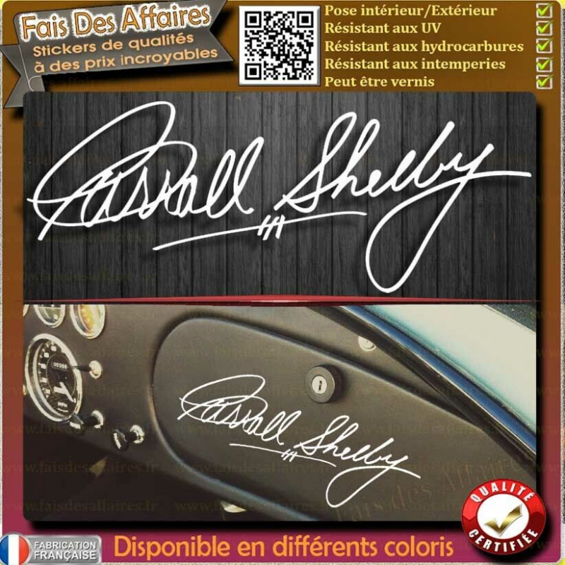 Sticker signature Carroll Shelby 20 cm | Fais des Affaires
