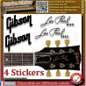 Lot de 4 stickers Gibson Les Paul guitare | Fais des Affaires
