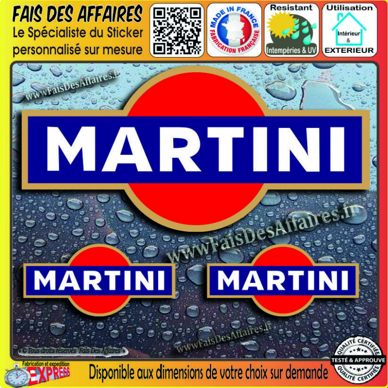 Lot de 3 stickers Martini Racing | Fais des Affaires