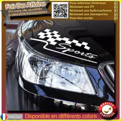 Sticker damier sport 20 cm | Fais des Affaires