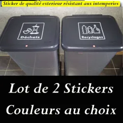 Aufkleber – Poubelle tri déchets recyclage 2 sticker autocollant | Fais des Affaires