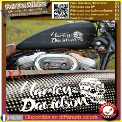 2 stickers Harley-Davidson Sportster Skull 20 cm | Fais des Affaires