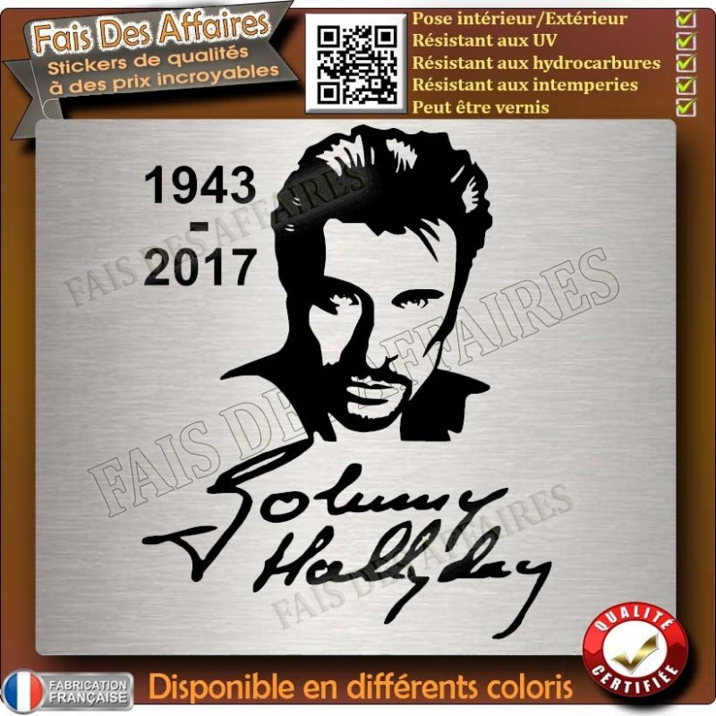 Sticker Johnny Hallyday 12 cm | Fais des Affaires
