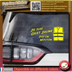 Sticker Je suis gilet jaune pas un mouton | Fais des Affaires