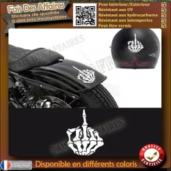 Sticker Skull doigt d’honneur 10 cm | Fais des Affaires