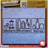 Lot de 3 stickers tri du verre 9,5 cm | Fais des Affaires
