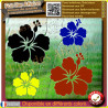 Aufkleber – Fleur hibiscus 4 stickers autocollant | Fais des Affaires