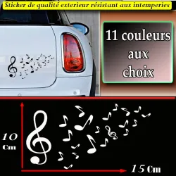 Sticker note de musique 15 cm | Fais des Affaires